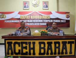 Polres Aceh Barat Gelar Rapat Koordinasi Pengamanan Pelantikan Keuchik Terpilih Tahun 2022