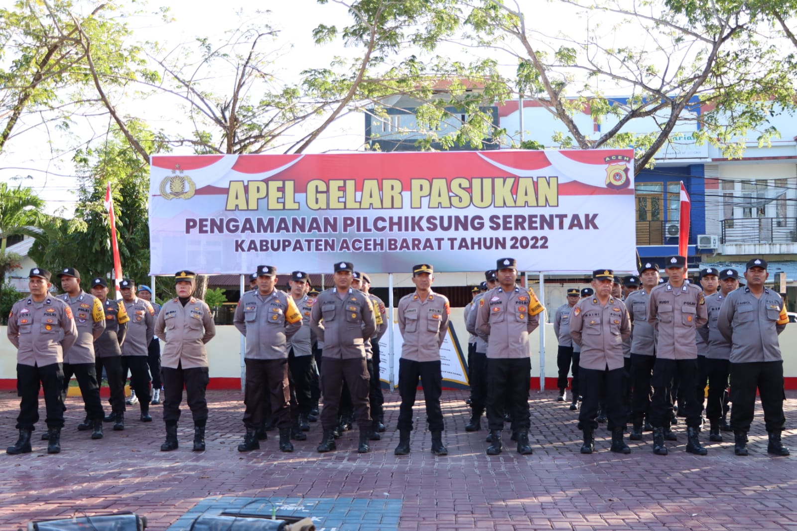 pel pasukan pergeseran personel dalam rangka pengamanan pilchiksung serentak di Kabupaten Aceh Barat
