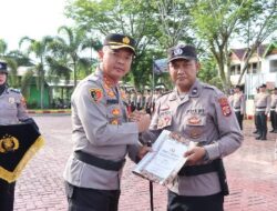 Polres Aceh Barat Gelar Upacara Pemberian Penghargaan Kepada Personel Berprestasi