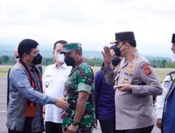 Kapolda Aceh Sambut Kedatangan Menteri ATR/BPN di Bandara Malikussaleh