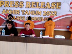Polres Simeulue Gelar Press Riliase, Terkait Kasus Yang Menonjol Dalam Tahun 2022