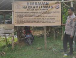 Polsek Kuta Makmur Pasang Spanduk Himbauan di Lokasi Wisata Pemandian Air Terjun Blang Kolam