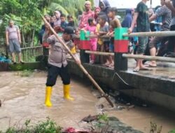 Akibat Hujan Deras, Polres Pijay Pantau Sejumlah Lokasi Yang Mengalami Banjir