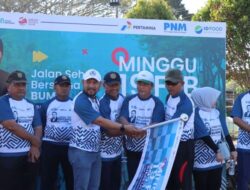 Peringatan Hut BUMN 25 Tahun, Polres Simeulue Ramaikan kegiatan Jalan Sehat Bersama BUMN