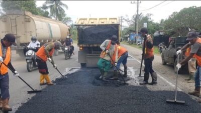 BPJN Mulai Lakukan Penambalan Jalan Berlubang , Ini Kata PPK 5 bpjn