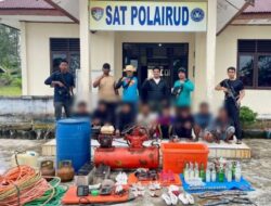 Delapan Pelaku Destructive Fishing Besama Barang Bukti Diamankan Ditpolairud Polda Aceh