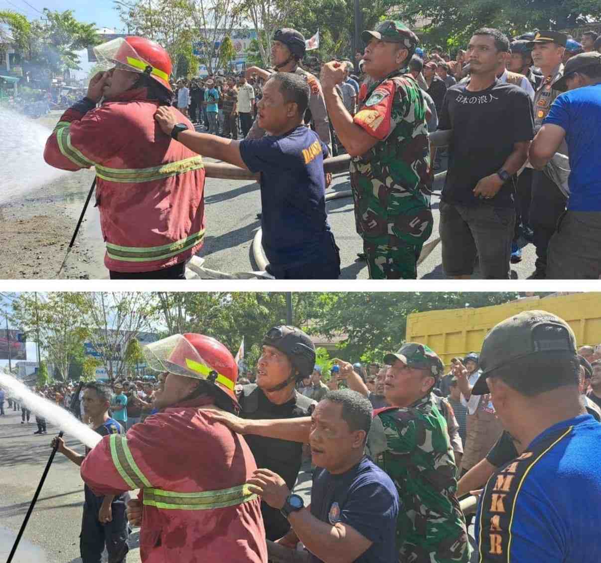 Kebakaran ruko samping Bank Aceh cabang Meulaboh