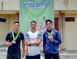 Cabang Atletik Pomda Aceh 2023, Bripda Tegar Raih Dua Medali Emas