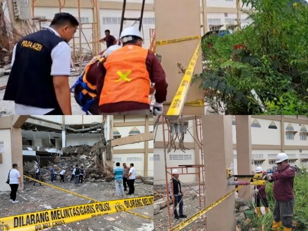 Kasus Runtuhnya RS Regional Aceh Tengah, Polisi Tetapkan Lima Tersangka 1 Tersangka