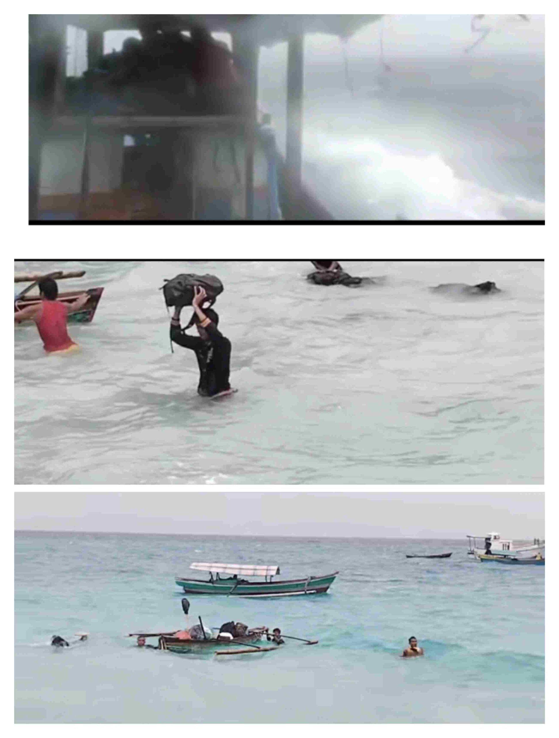 Akibat Cuaca Buruk, Beberapa Orang Guru SD SMP Satap pulau Siumat Terpaksa Berenang ke Daratan 1 pulau siumat
