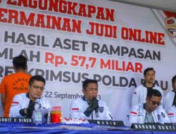 Omset Capai 57,7 Miliar Rupiah, Polda Riau Berhasil Tangkap Bandar Judi Online