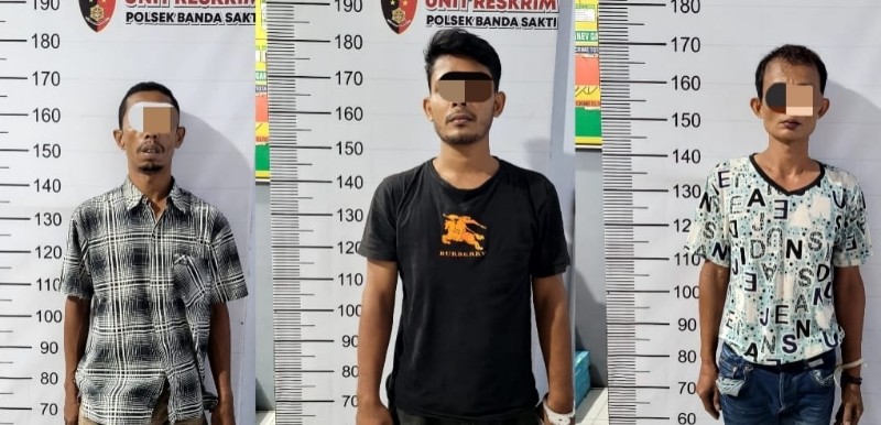 Sedang Asik Hisab Sabu, Tiga Pria di Lhokseumawe Diringkus Polisi 1 narkoba