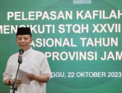 Ikuti STQH XXVII Tingkat Nasional , Pj Gubernur Lepas Kafilah Aceh ke Jambi
