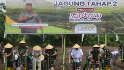 Kasdam IM Hadiri Kick Off Ketahanan Pangan Nasional TA 2023 dan Tanam Perdana I’M Jagong 5 kasdam im
