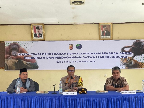 Polres Gayo Lues Sosialisasikan Pencegahan Perburuan Satwa Liar yang Dilindungi 1 Polres