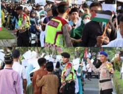 Personel Polres Simeulue Amankan Pawai Bela Palestina