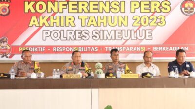 Konferensi pers akhir tahun 2023 Polres Simeulue