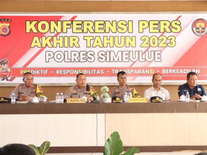 Konferensi pers akhir tahun 2023 Polres Simeulue