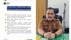 Screenshoot instagram BSSN, Senin (26/2/2024) (kiri), Sekretaris Diskominsa Kabupaten Asahan, Arbin (kanan). (Foto: Kolase Harian Daerah)