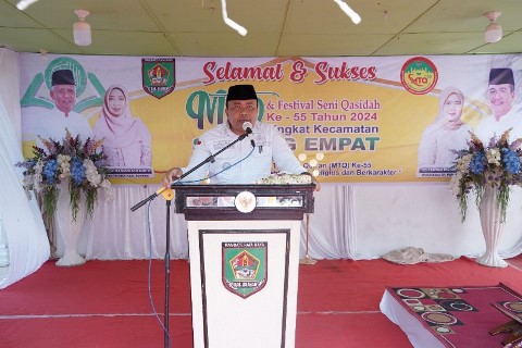 diwakili Kepala P2KBP3A Kabupaten Asahan, Edi Sukman membuka Musabaqah Tilawatil Qur'an Nasional (MTQN) Tingkat Kecamatan Simpang Empat, Rabu (28/02/2024) kemarin. (Foto: Harian Daerah/Ibrahim)