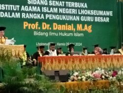 Rektor IAIN Lhokseumawe, Dr. Danial, M.Ag., Resmi Jadi Guru Besar Pertama di Kampus