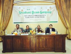 Puluhan Aparatur Desa Di Birem Bayeun Hadiri Sosialisasi Qanun Gampong