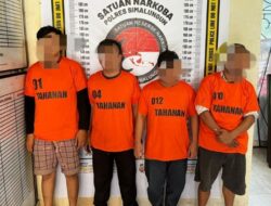 Polisi Tangkap Empat Pria Pengguna Narkoba, Barang Bukti Turut Diamankan