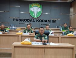 Kasdam IM Ikuti Rapat Virtual Bersama Pokja Pembentukan Batalyon PDR