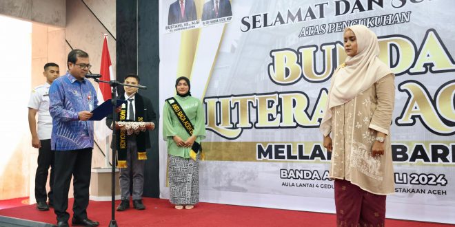 Mellani Subarni Dikukuhkan Sebagai Bunda Literasi Aceh 1 aceh