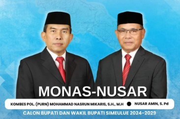 Calon Bupati dan Wakil Bupati Simeulue Periode 2024-2029, Kombes Pol (Purn) Mohammad Nasrum M, SH, MH dan Nusar Amin, S.Pd