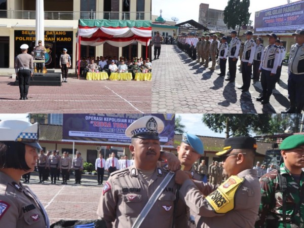 Polres Tanah Karo Gelar Apel Pasukan Operasi Zebra Toba 2024 1 Karo