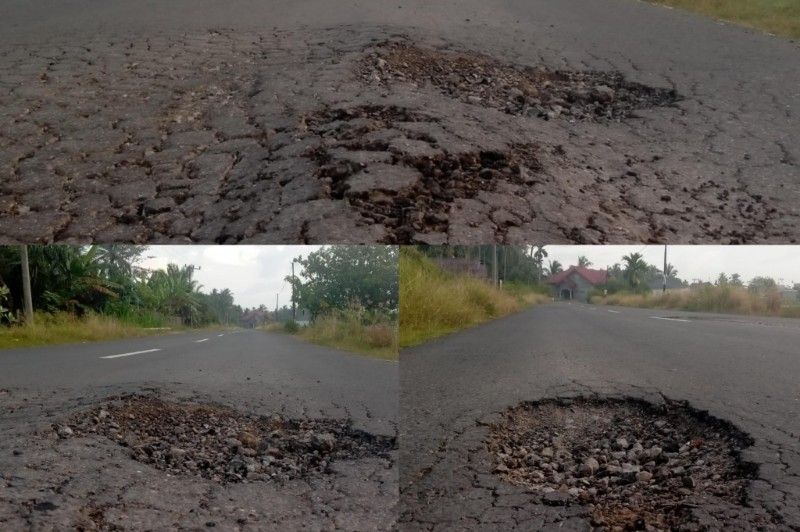 Kembali Rusak, Jalan Lintas Keude Krueng-Buloh Beureughang Perlu Perhatian Serius 1 Aceh