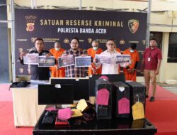 Polisi Amankan Tujuh Terduga Penjudi Online di Banda Aceh, Dua Lokasi Berbeda