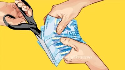 iliustrasi gaji dipotong