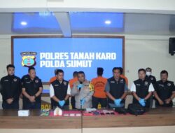 Kapolres Tanah Karo Gelar Konferensi Pers Ungkap Kasus Narkotika dengan Barang Bukti Hampir 1,2 Kg Sabu