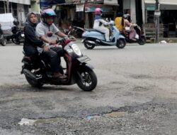 Belum Sepekan Diperbaiki, Badan Jalan di Jalan Selamat Blangpidie Kembali Rusak