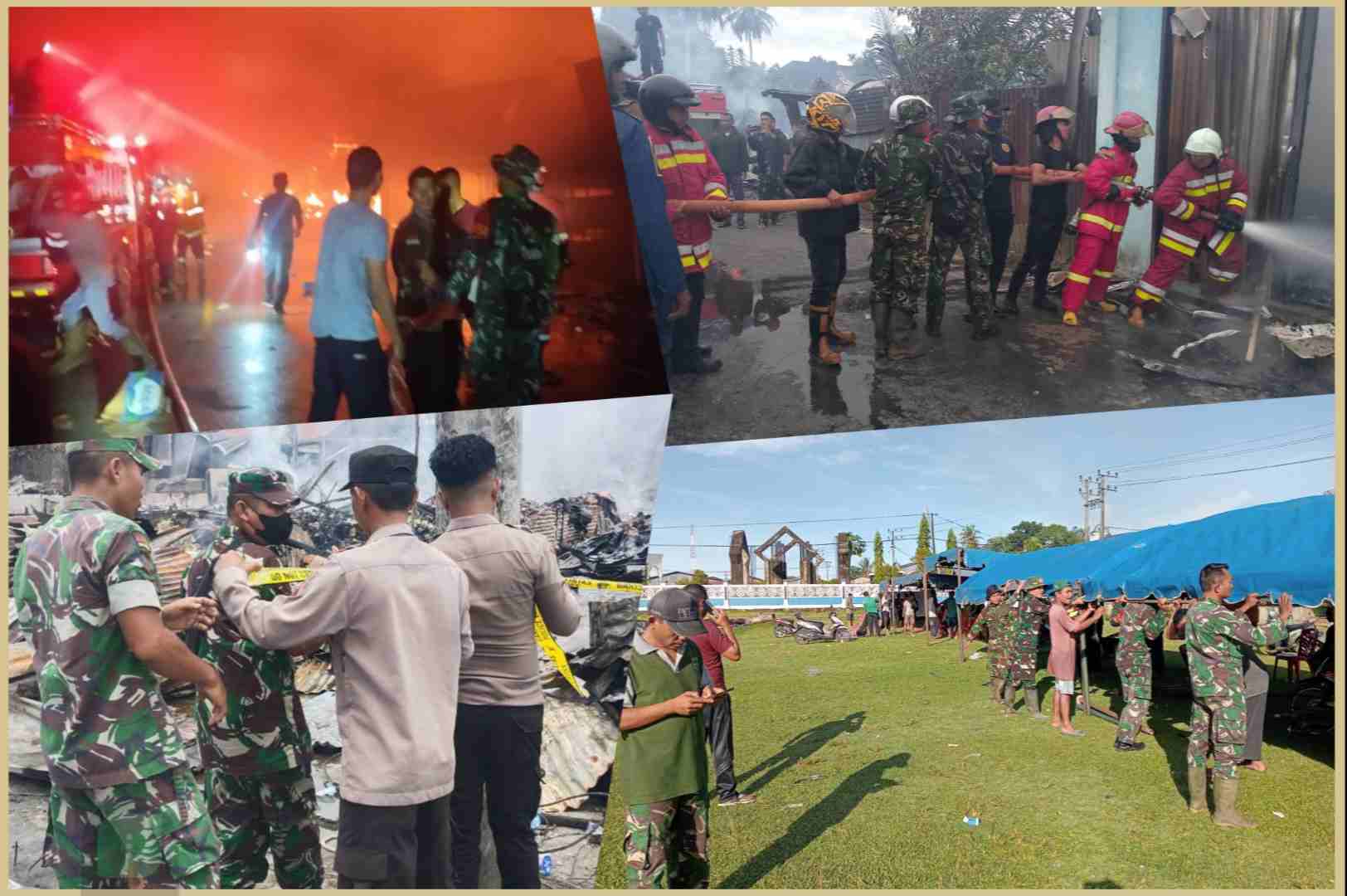 Gerak Cepat, Anggota Kodim 0115/Simeulue Bantu Padamkan Kebakaran di Kampung Aie. Minggu (16/02/2025). Foto : ist