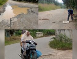 Jalan Kabupaten Dharmasraya Rusak Parah, Warga Protes dan Menunggu Tindakan Pemerintah