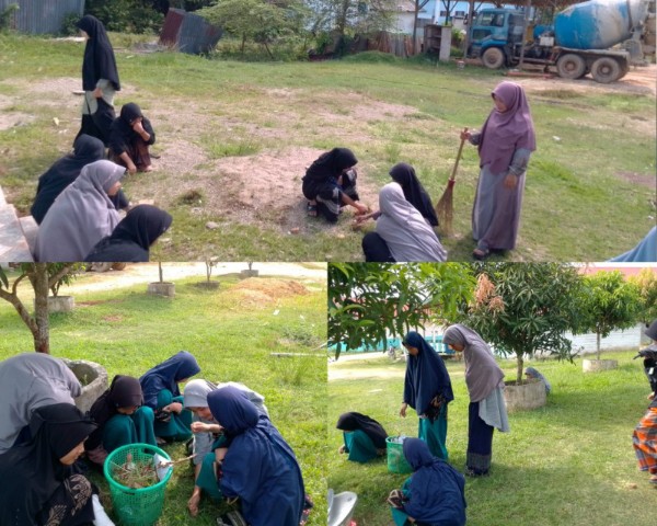 SMP Tahfidz MISRA Tingkatkan Solidaritas dan Kebersihan melalui Gotong Royong Kelas 1