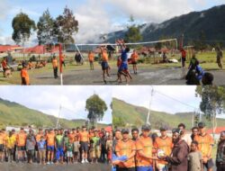 Pererat Hubungan dengan Warga, Satgas Yonif 112/DJ Adakan Olahraga Bersama di Puncak Jaya
