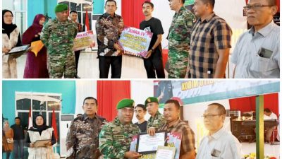 Penyerahan Hadiah Lomba Gapura Hias HUT ke-80 RI, dilaksanakan dalam kegiatan Malam Resepsi Kenegaraan di Gedung Serbaguna Kabupaten Simeulue, Minggu (17/08/2025). Foto/hariandaerah.com