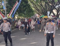 Personil Polres Aceh Barat Daya Amankan Festival Kemerdekaan Car Free Day KNPI