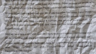 Beredar Surat Jaksa Agung Diminta Selidiki Dugaan Penyimpangan Bantuan Benih Padi di Jawa Barat 2 Screenshot 20250824 215459 Gallery e1756047853936