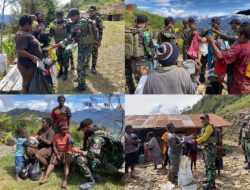 Sambut HUT TNI ke-80, Satgas Yonif 112/DJ Gelar Bakti Sosial Teritorial Prima di Puncak Jaya