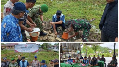 Peletakan Batu Pertama Pembangunan 800 Koperasi Desa Merah Putih Serentak, Simeulue Ikut Ambil Bagian, kegiatan berlokasi di Desa Suka Karya, Simeulue Timur. Jum'at (17/10/2025). Foto: ist