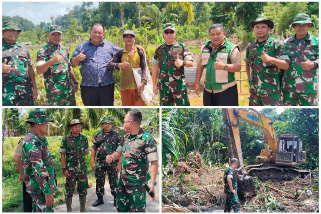 Satgas Swasembada Pangan Kementerian Pertanian RI Wilayah Aceh, Kolonel Inf. Tamimi Hendra Kesuma dari Mabes TNI AD, turun langsung meninjau sejumlah lokasi program Optimalisasi Lahan (Oplah) di Kabupaten Simeulue. Rabu (29/10/2025). Foto : ist
