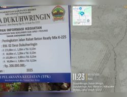Miris! Baru Hitungan Hari, Cor Beton Ready Mix K-225 di Desa Dukuhwringin Sudah Retak-retak