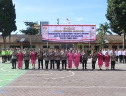 Kapolres Tanah Karo Pimpin Upacara Sertijab Kabag Ops, Kabag Ren, Kasat Lantas dan Kapolsek Barusjahe