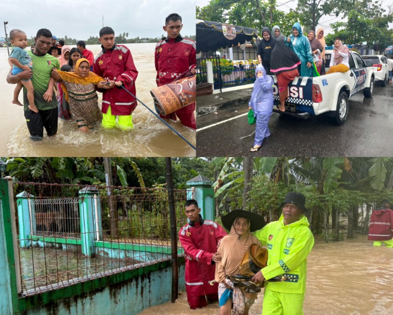 Polda Aceh Kerahkan Personel untuk Bantu Korban Banjir, Imbau Warga Tetap Waspada 1 polda aceh
