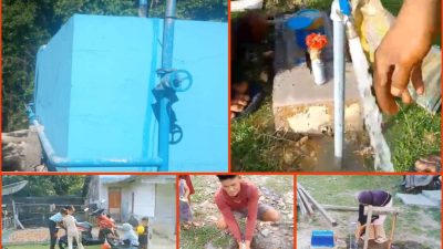 Proyek SPAM Desa Sanggiran Rampung, Air Bersih Mengalir Ke Rumah Warga 5 Poyek Pembangunan instalasi Pengelolaan Air (IPA)/Bronvaptering/Sumur Dalam Terlindungi SPAM Desa Sanggiran, Kec. Simeulue Barat, Simeulue selesai dikerjakan. Minggu (18/01/2026). Foto kolase hariandaerah.com
